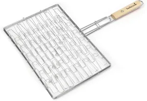 barbecook?® 2230151055 FSC Elastic Grill grates, 62.0x1.0x28.0 cm, Silver, Wood Colour