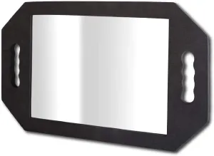 BarberMate Large Rectangular Double Handheld Foam Cushion Mirror with Handles