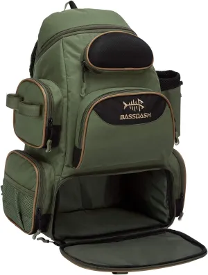 BASSDASH Fishing Tackle Backpack Water Resistant Tactical Bag Soft Tackle Box with Rod Holder and Protective Rain Cover