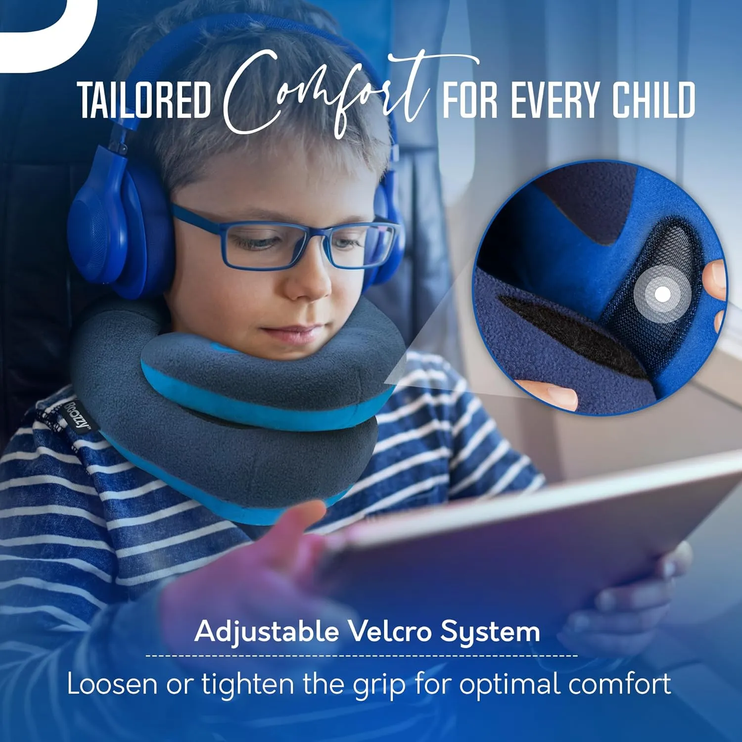 BCOZZY Kids Travel Neck Pillow (8-12 Y/O)– Patented Soft Child Pillow for Head & Chin Support in Car, Airplane, and Road Trip Sleeping. Adjustable Size. Carry Bag. Fully Washable. Medium, Light Purple