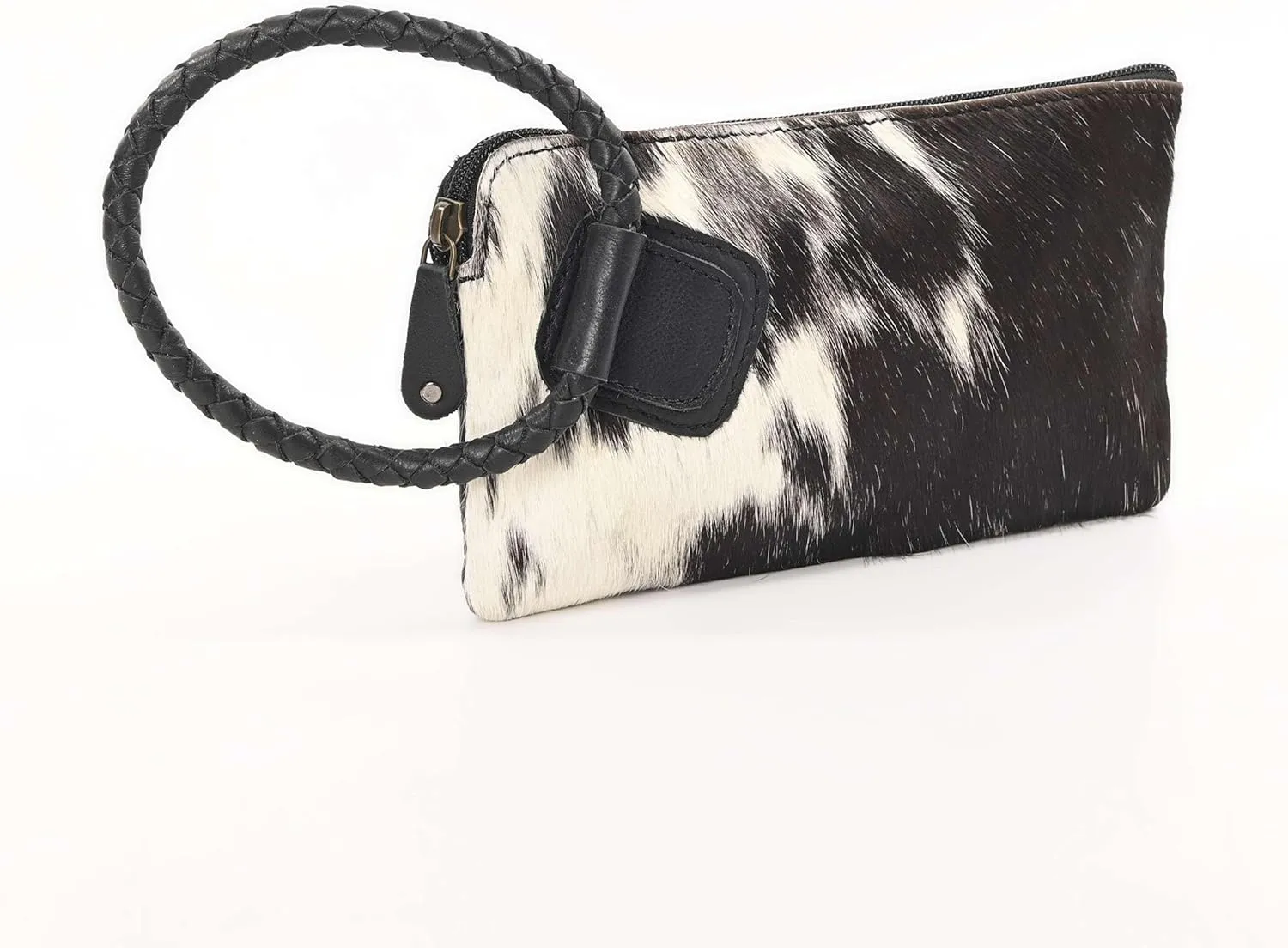 Beauty Clutch - Elegant Handcrafted Cowhide Hairon and Leather Clutch with Comfortable Handles