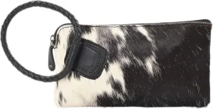 Beauty Clutch - Elegant Handcrafted Cowhide Hairon and Leather Clutch with Comfortable Handles