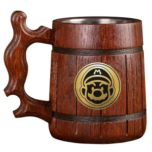 Beer Stein, Personalized Super Smash Bros Wooden Beer Mug, Custom Beer Stein