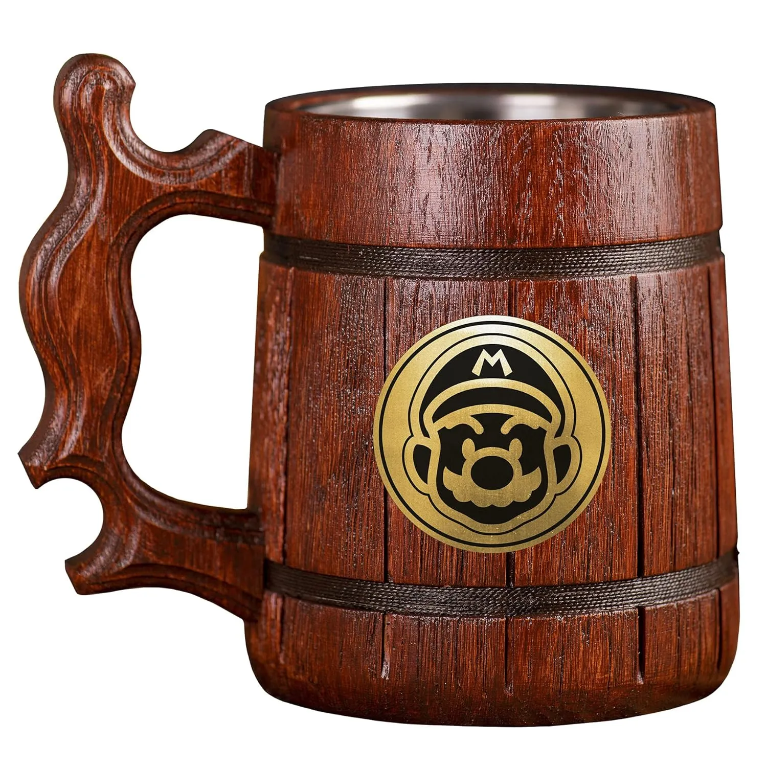 Beer Stein, Personalized Super Smash Bros Wooden Beer Mug, Custom Beer Stein