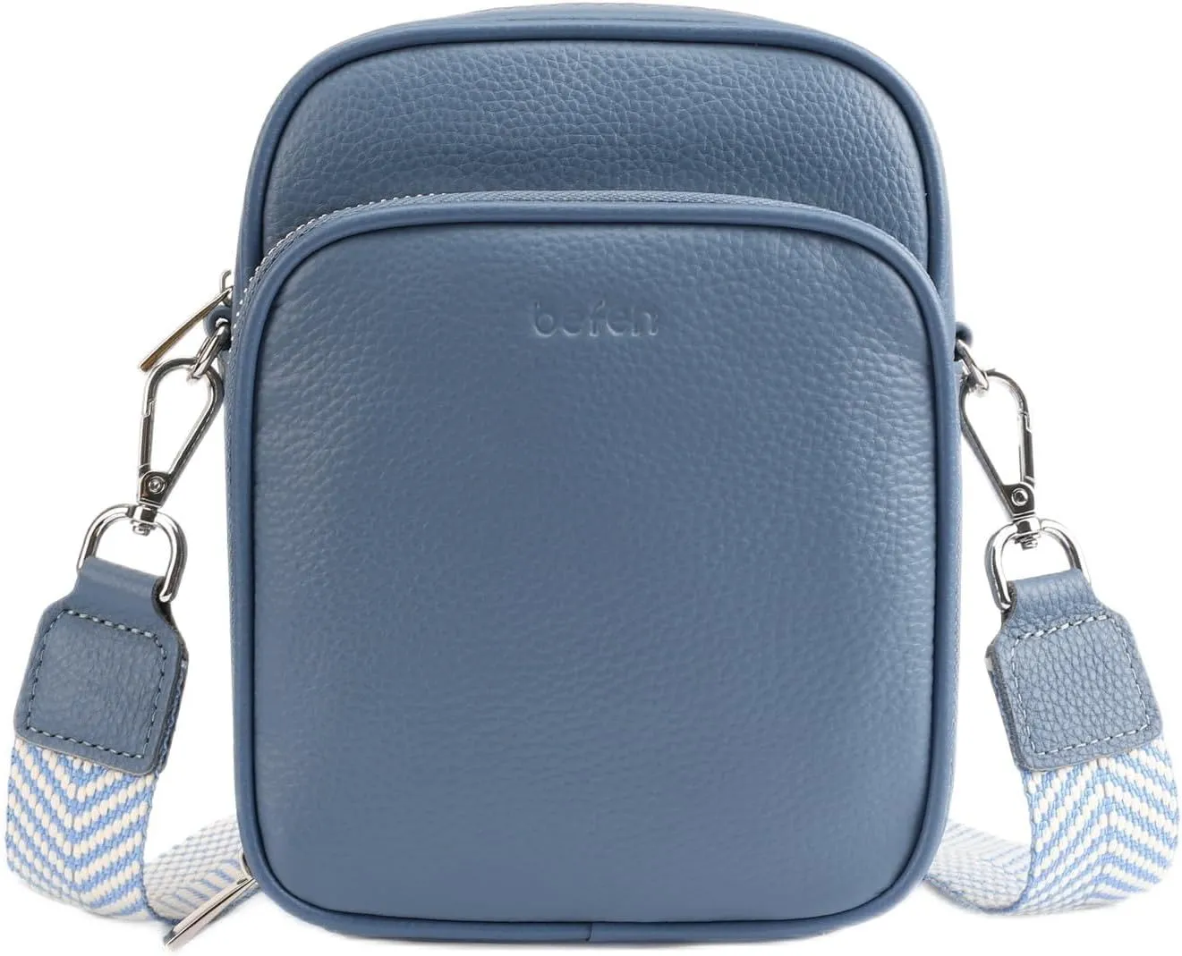 befen Genuine Leather Small Crossbody Purses for Women, RFID Blocking Trendy Cell Phone Travel Purse
