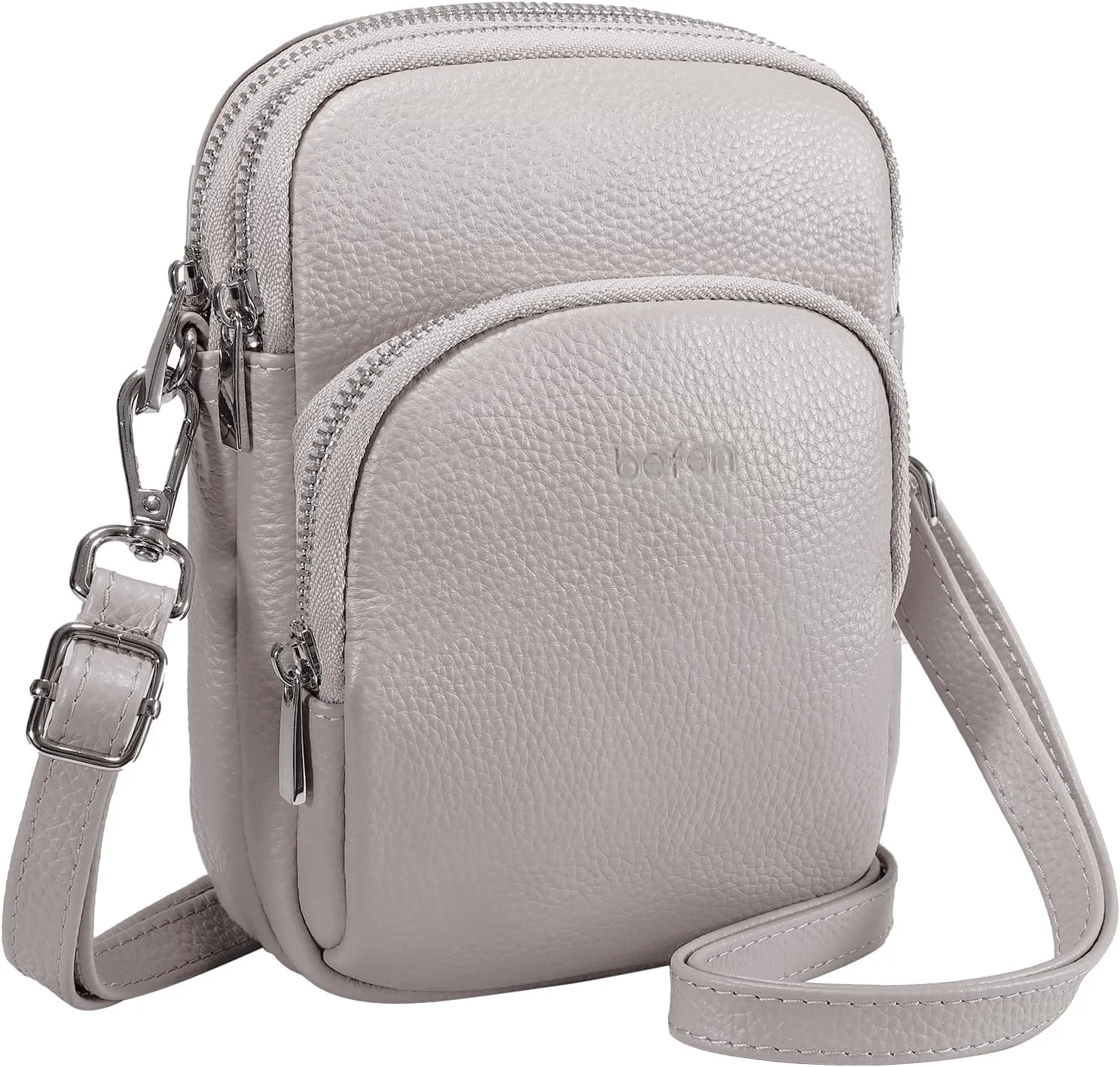 befen Small Genuine Leather Crossbody Bag for Women Trendy Crossbody Purses with RFID Blocking Card Slots