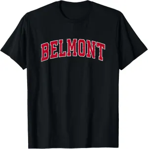 Belmont Massachusetts MA Vintage Sports Design Red Design T-Shirt