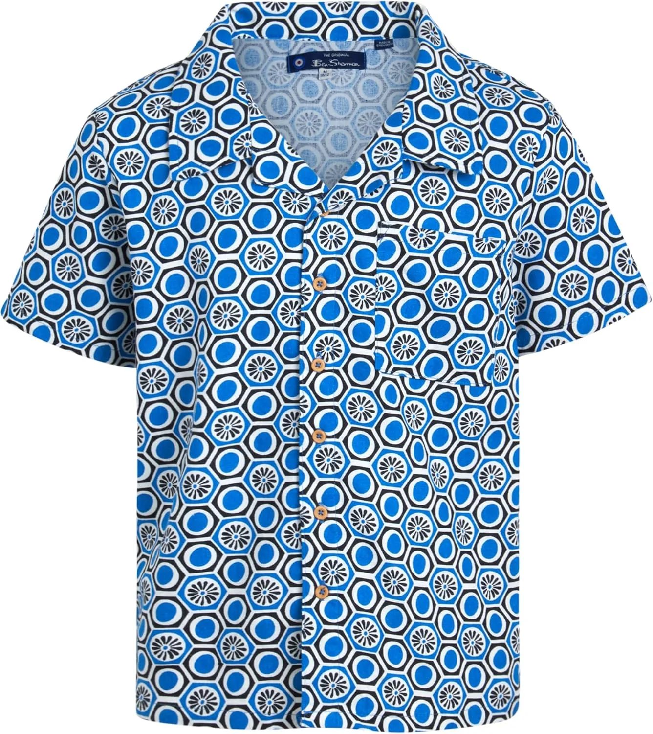 Ben Sherman Boys' Linen Shirt - Casual Short Sleeve Button Down Collared Shirt (Size: 8-18)