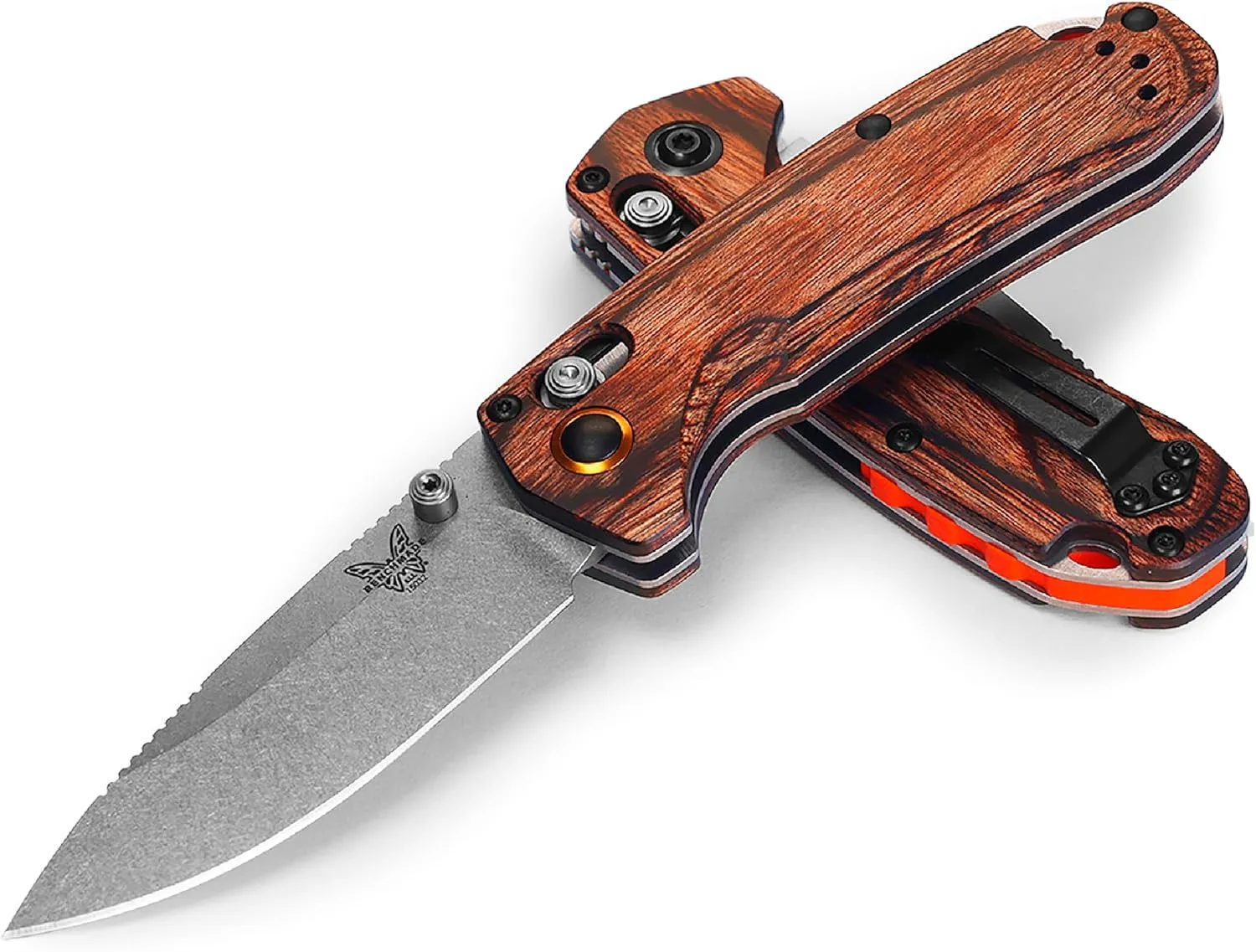 Benchmade - North Fork with Stablized Wood Handles and a Satin finish (15032)