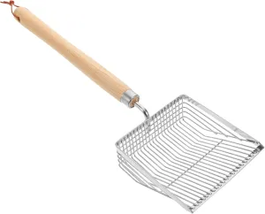 BESPORTBLE Beach Sand Sifter Tool Stainless Steel Scoop with Comfortable Wooden Handle for Efficient Shell Collecting for Outdoor Adventures and Family Beach Fun