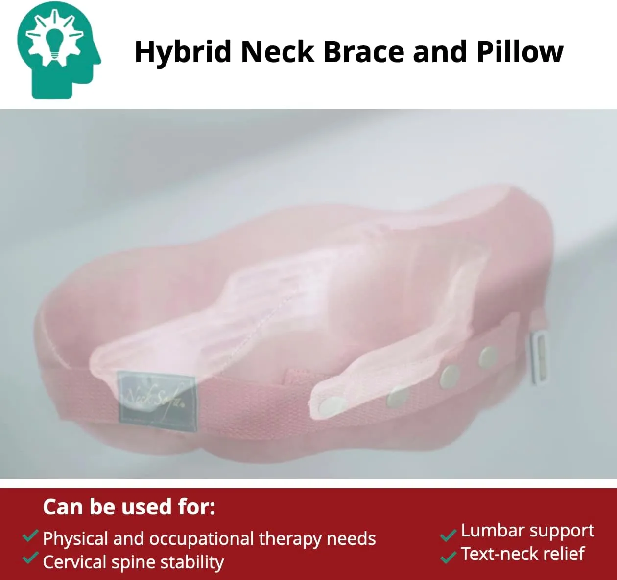 Best Supportive Chiropractor Recommended Neck Pillow, Pain Relief, Memory Foam, Lumbar Support Pillow, Burgundy