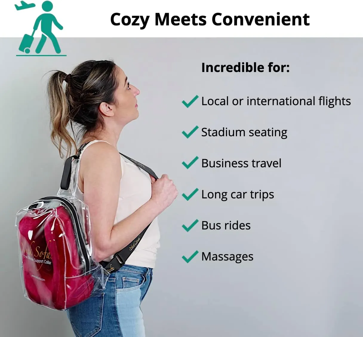 Best Supportive Chiropractor Recommended Neck Pillow, Pain Relief, Memory Foam, Lumbar Support Pillow, Burgundy