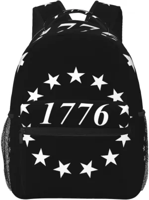Betsy Ross American Flag 1776 Backpack Casual Laptop Backpack Double Shoulder Bag Lightweight Backpack For Women Men Travel