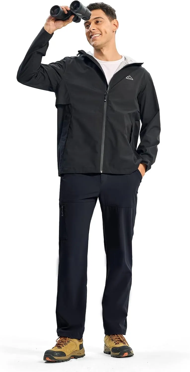 BGOWATU Men's Lightweight Hiking Travel Pants Quick Dry Water Resistant Athletic Joggers Zipper Pockets Cargo Workout Casual