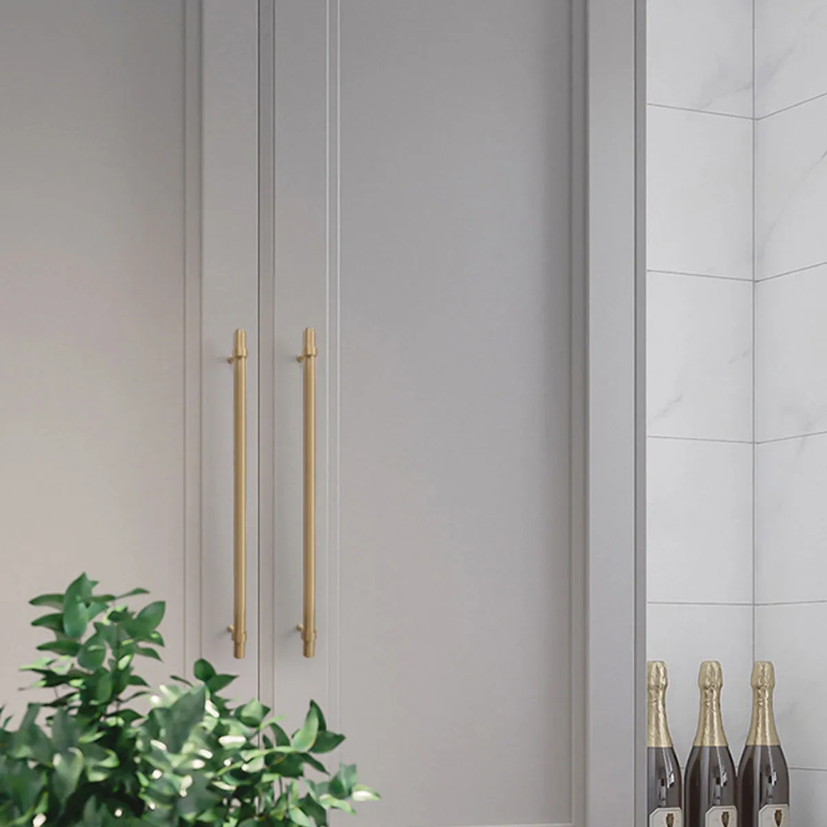 Black and Brass Copper Cabinet Handles | Modern Drawer Pulls Copper