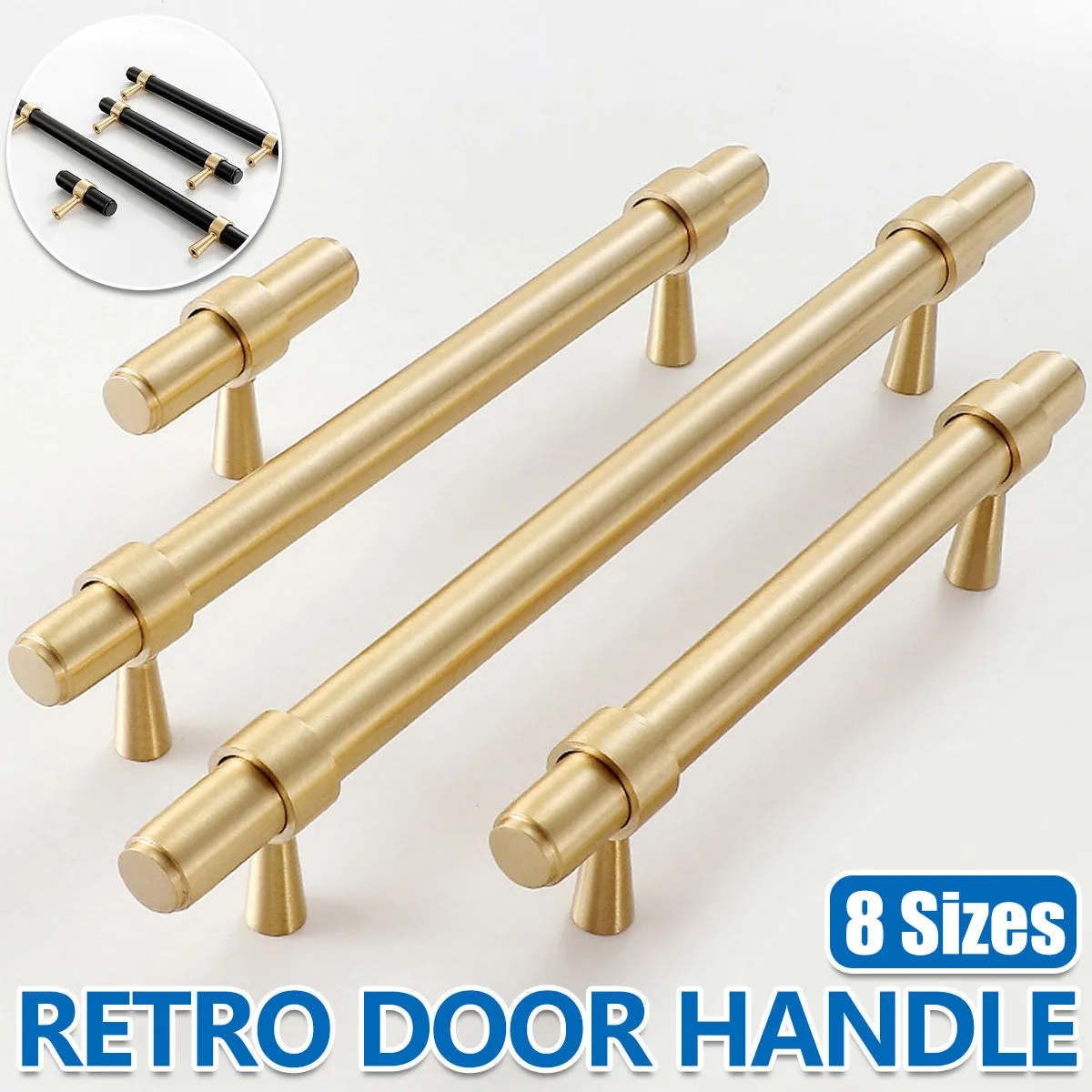 Black and Brass Copper Cabinet Handles | Modern Drawer Pulls Copper