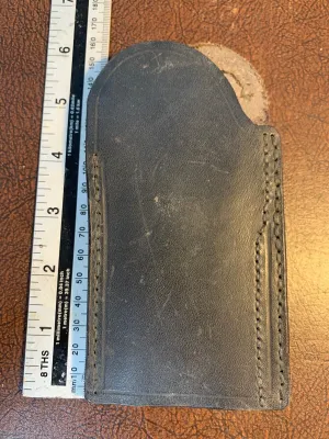 Black Leather Belt Pistol Holster - B62