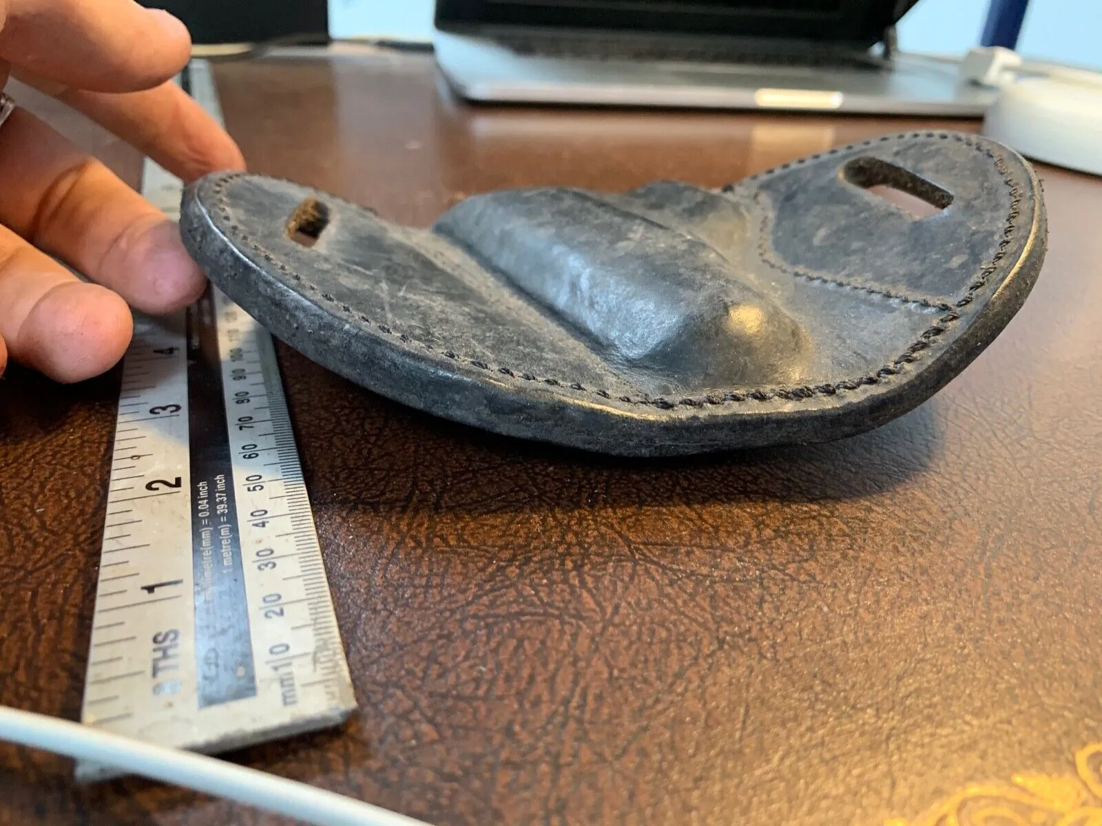 Black Leather Belt Pistol Holster - B62