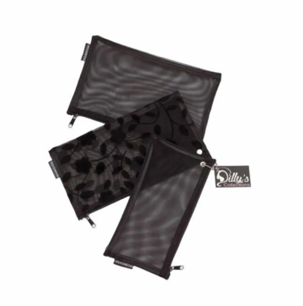 Black Mesh Purse Set - Set of 3
