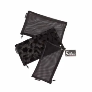 Black Mesh Purse Set - Set of 3