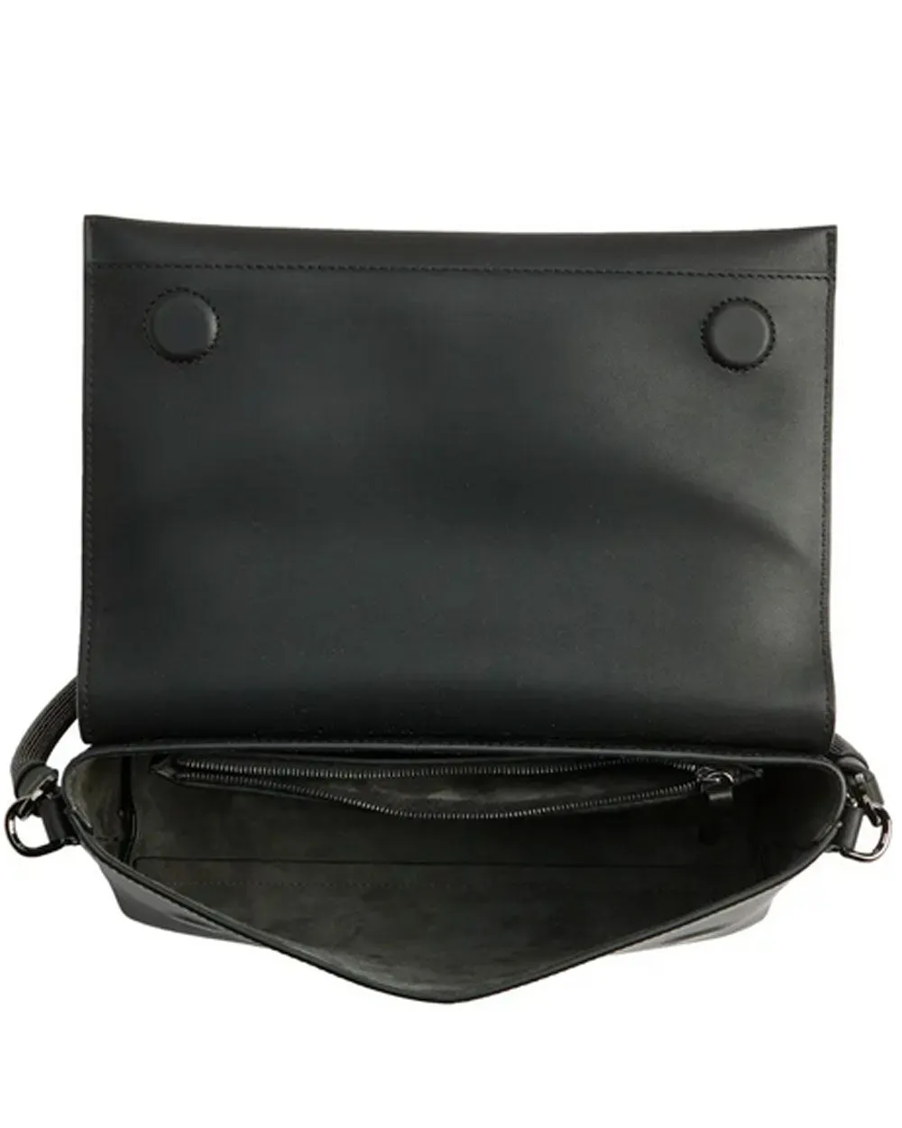 Black Nappa Leather Monili Top Handle Bag