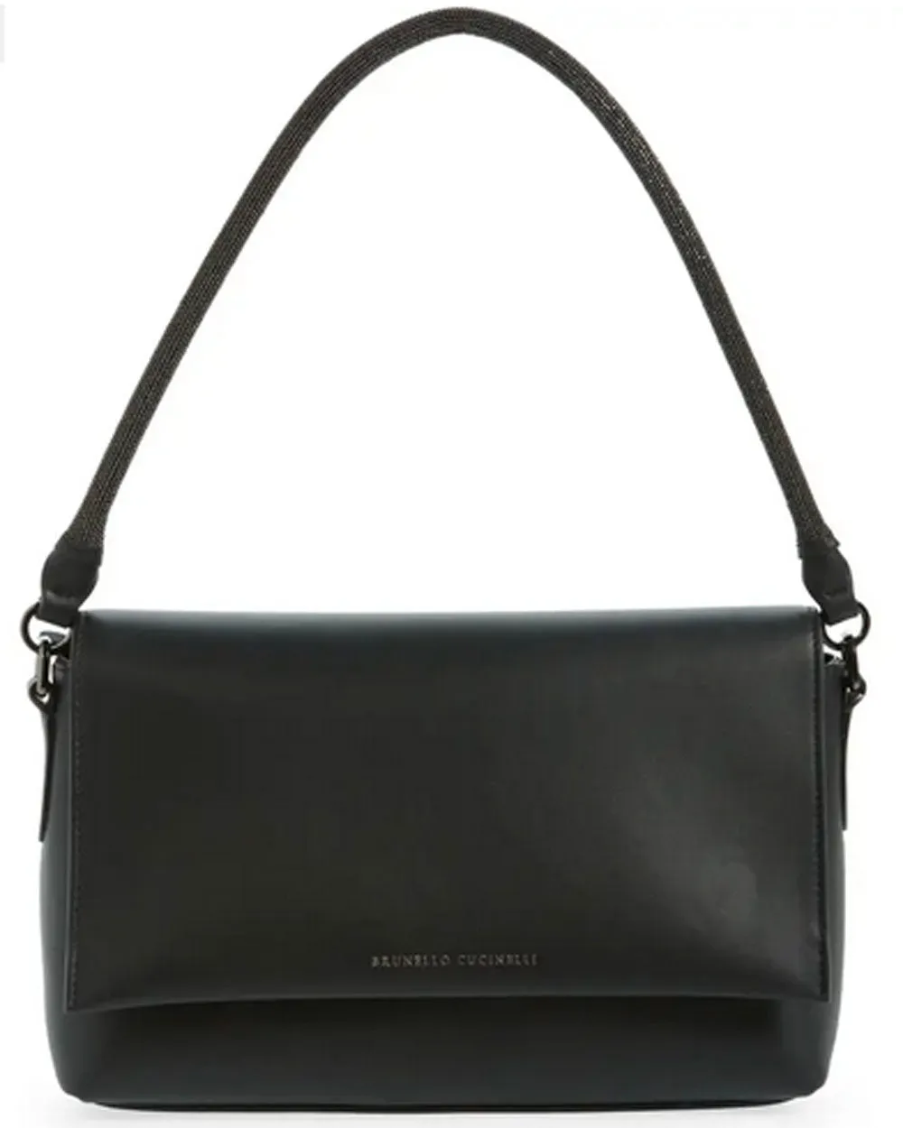 Black Nappa Leather Monili Top Handle Bag