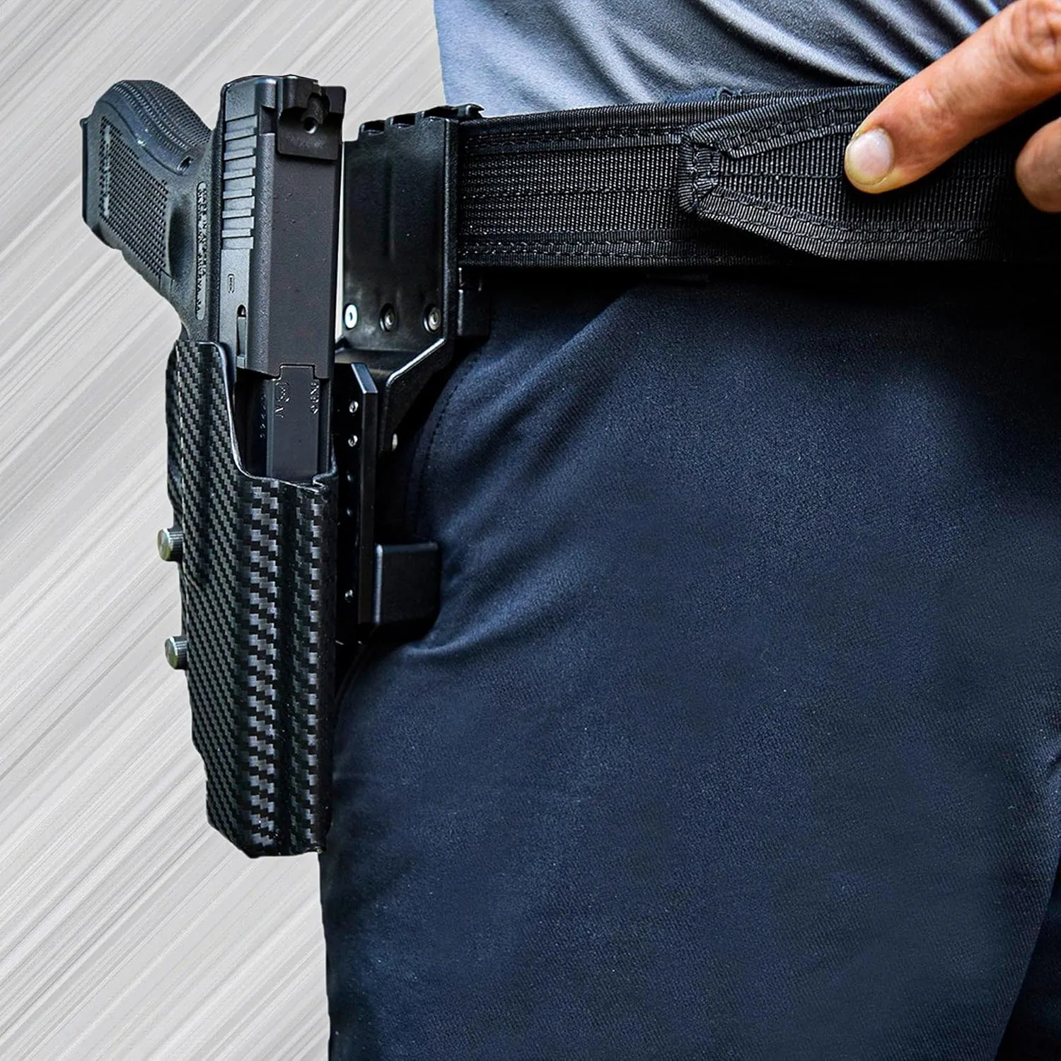 Black Scorpion Gear Competition Rig | 1 Heavy Duty Belt, 1 OWB Kydex Pro Holster | 4 Single/Double Stack Ambidextrous Magazine Pouches IPSC, USPSA, 3-Gun Approved