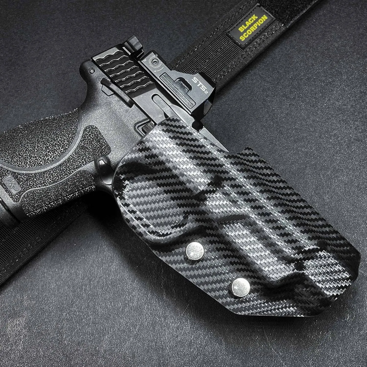Black Scorpion Gear Competition Rig | 1 Heavy Duty Belt, 1 OWB Kydex Pro Holster | 4 Single/Double Stack Ambidextrous Magazine Pouches IPSC, USPSA, 3-Gun Approved