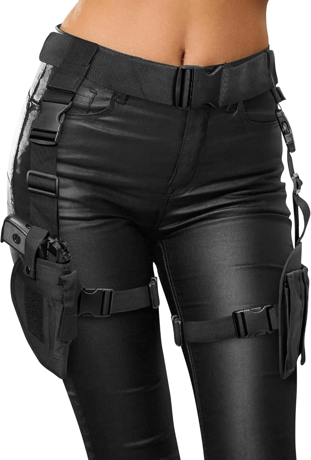 Black Widow Costume Accessories, Lara Croft Holster Belt Outfit,Tomb Rider Leg Holster Strap, Swat Cop Accessories For Women