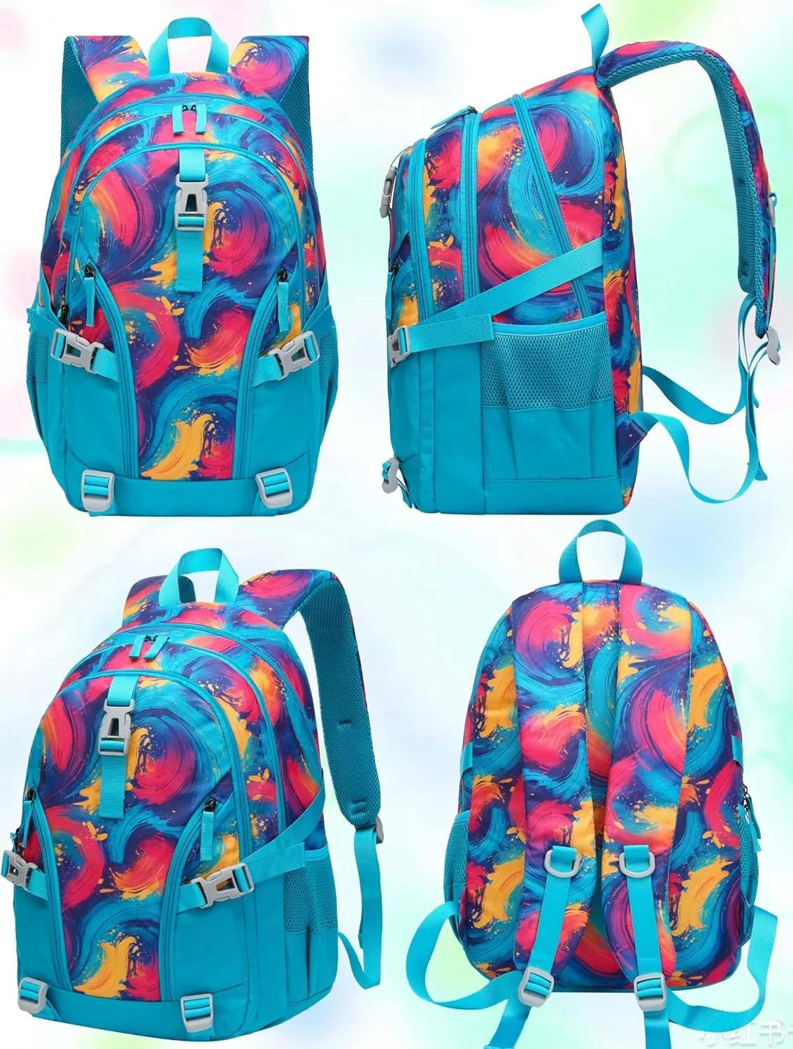 BLUEFAIRY School Backpack for Middle High School for Teens Girls Bookbag XL Teenagers Back to School Book Bag Large Compartment Mochilas para Niñas Adolescentes 18" Teal