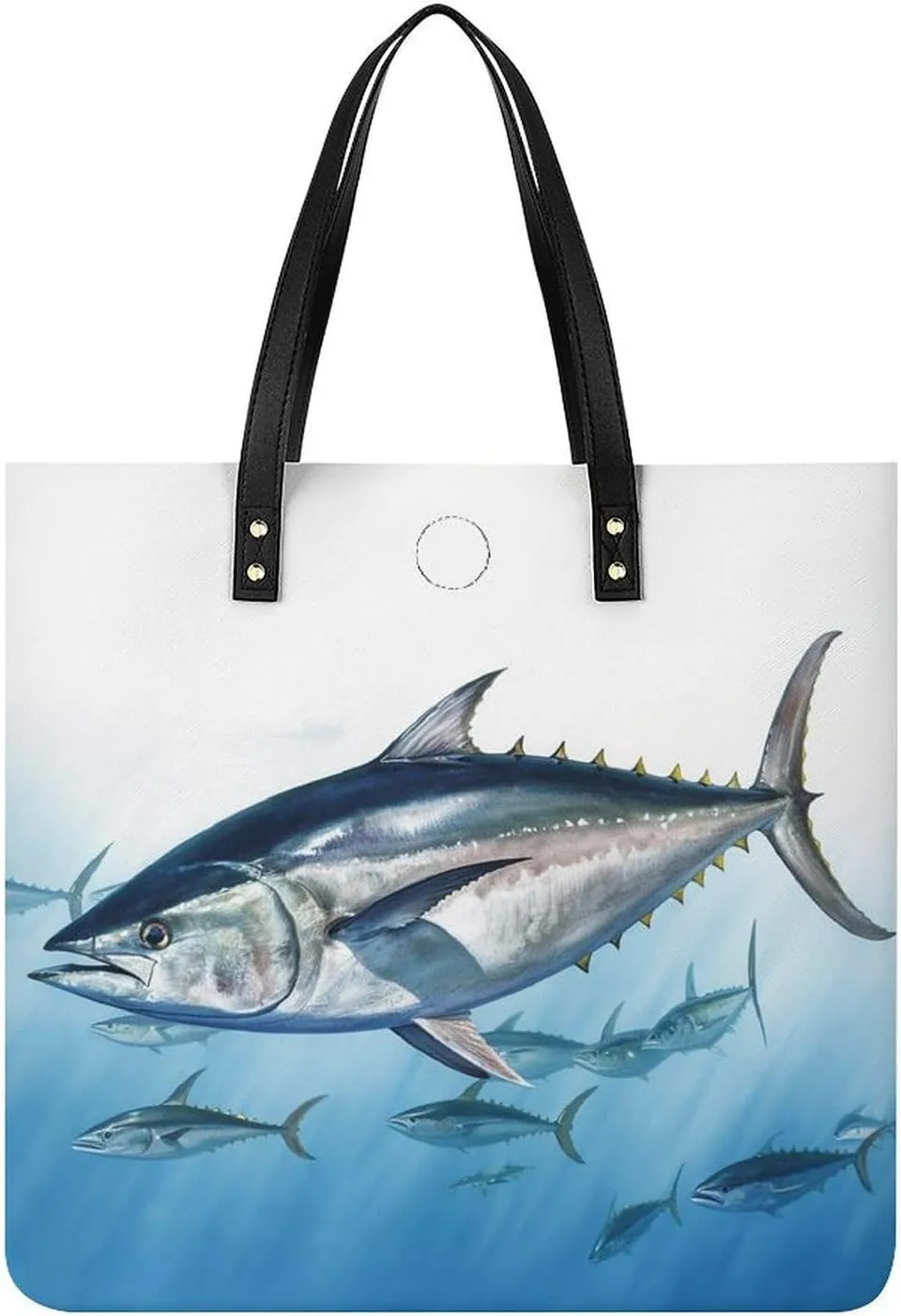 Bluefin Tuna Thunnus Handbag Leather Tote Shoulder Bag Satchel Handbag with Top Handles Large Casual Handbags with Shoulder Work Bag for Women Travel Purse Dating Gift