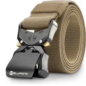 BLUPOND Tactical Belt with Quick Release Buckle- EDC Gear- Adjustable Gun Belt for Military, Hiking, Rigger, Concealed Carry