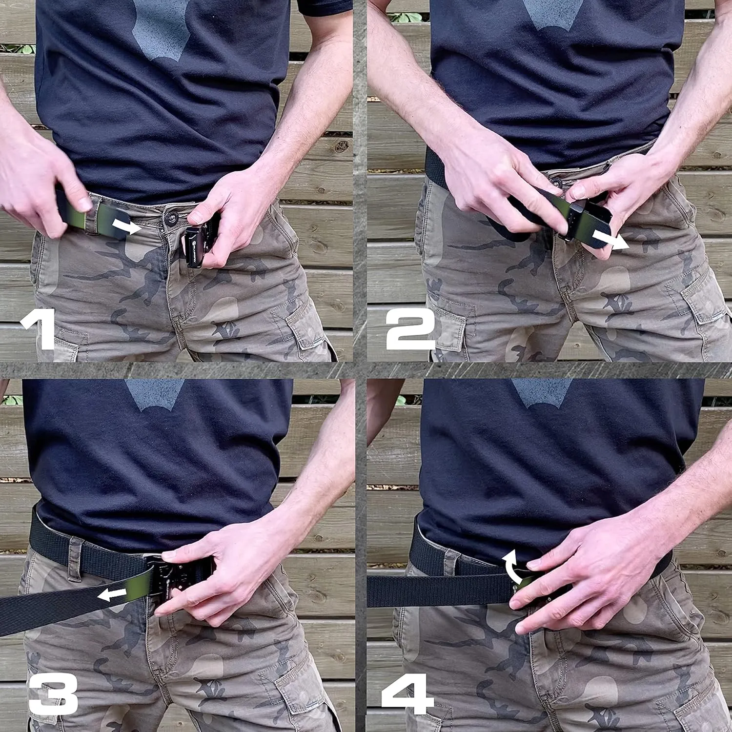 BLUPOND Tactical Belt with Quick Release Buckle- EDC Gear- Adjustable Gun Belt for Military, Hiking, Rigger, Concealed Carry