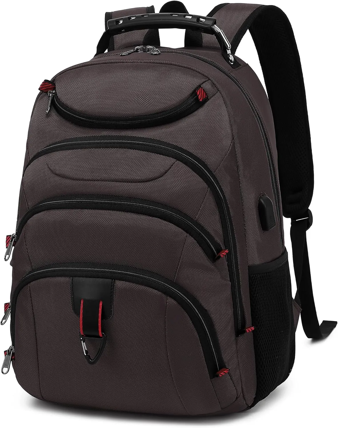 Boavan Laptop Backpack for men, 15.6 inch Laptop Bag with USB Port, Waterproof Travel Work Backpack Purse, Anti-Theft Teacher Nurse Doctor Casual Bookbags Office Business backpack,Coffee