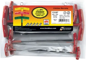 Bondhus 13187 Set of 8 Balldriver and Hex T-handles, sizes 2-10mm