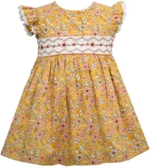 Bonnie Jean Girl's Yellow Smocked Spring Easter Dress for Baby, Toddler and 4-6X