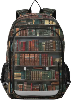 Bookshelf Full Of Books Old Library Print Backpack for Boys Middle-School Elementary Bookbags 20325043