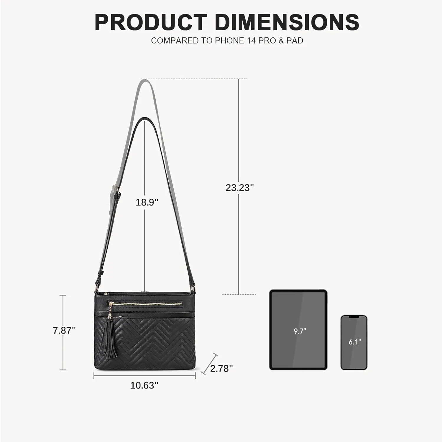 BOSTANTEN Crossbody Purses for Women Medium Shoulder Bag Quilted Handbags with Zipper Pocket