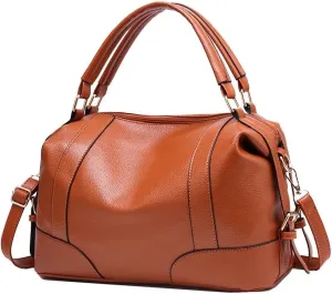 Boston Tote Bag for Women Large Capacity Shoulder Bag Top Handle Handbag Casual Crossbody Bag Retro Satchel