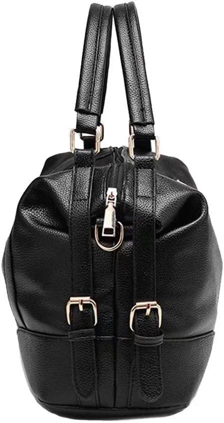 Boston Tote Bag for Women Large Capacity Shoulder Bag Top Handle Handbag Casual Crossbody Bag Retro Satchel