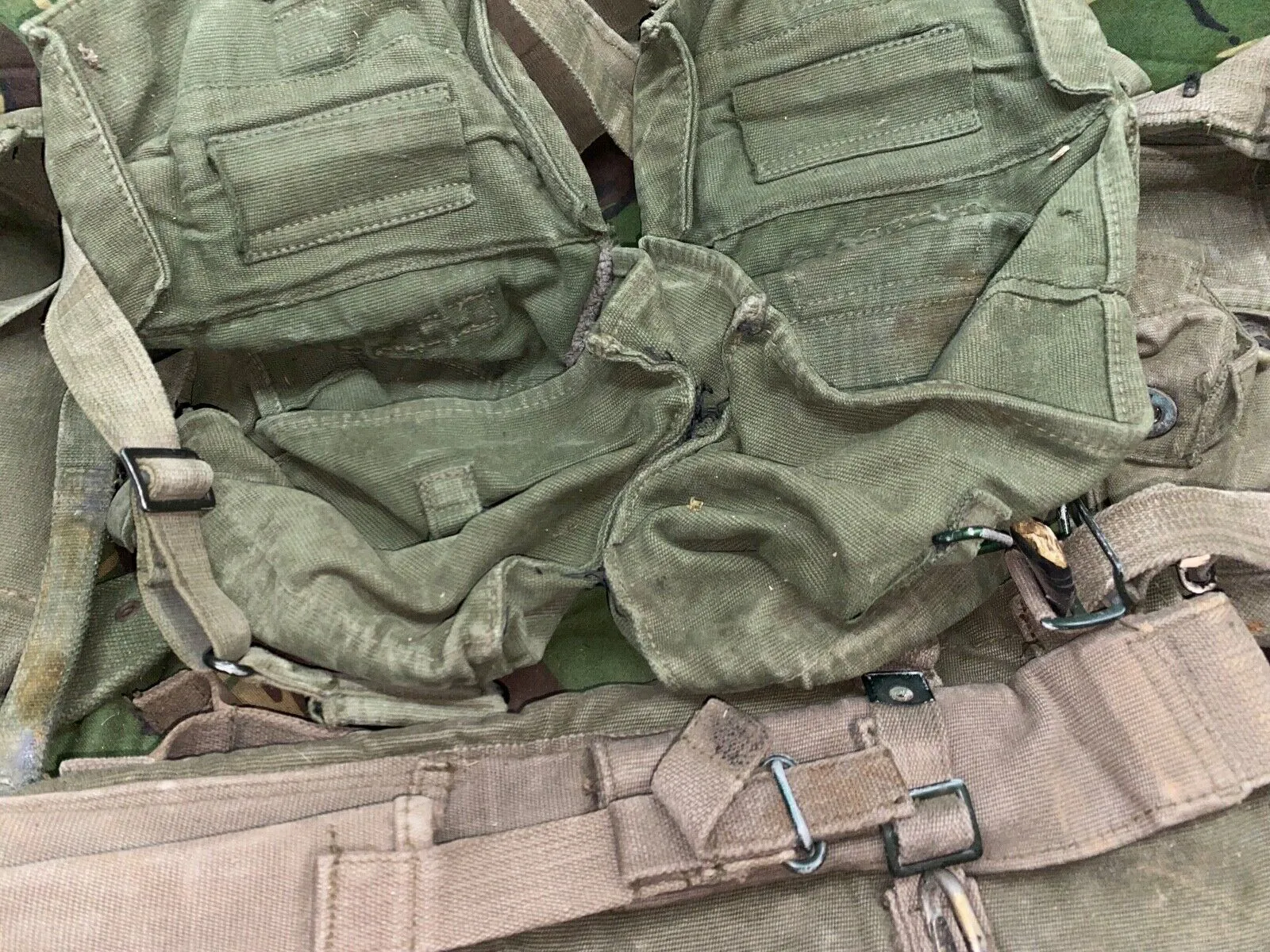 British Army DPM Combat Webbing Equipment Yolk Poncho Carrier 38" Belt & Pouches