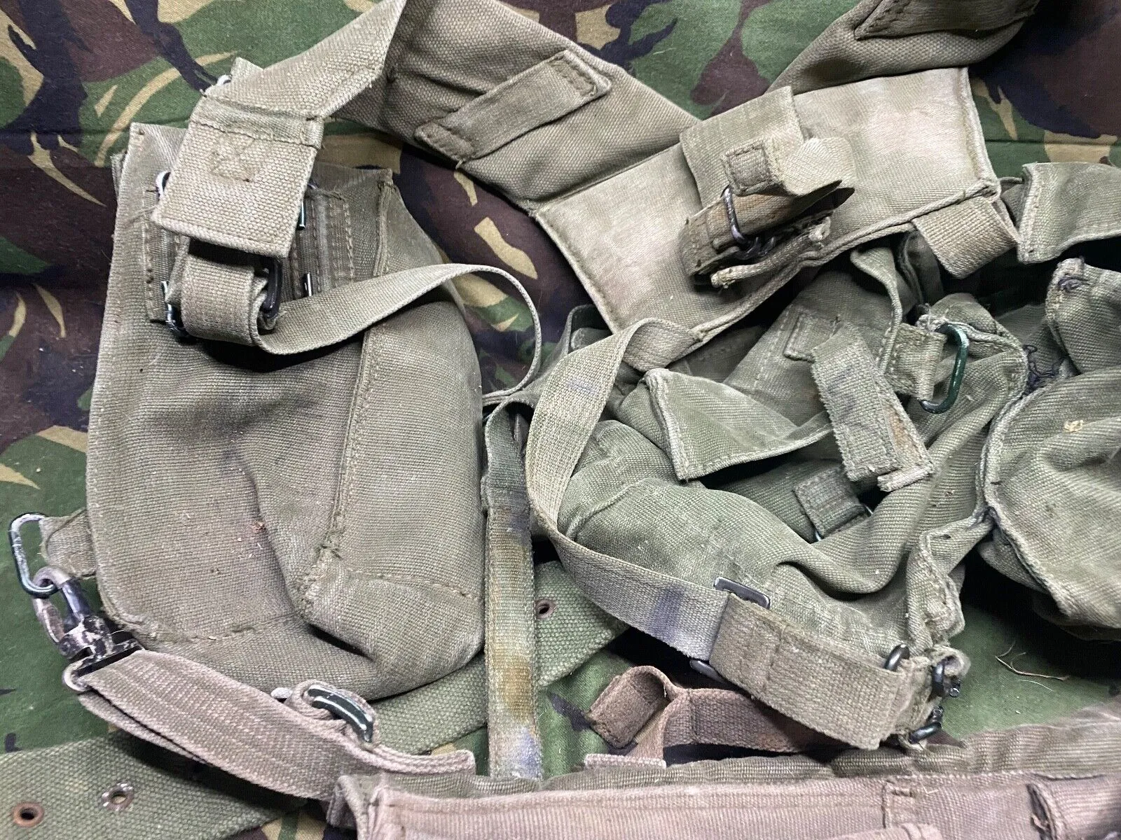 British Army DPM Combat Webbing Equipment Yolk Poncho Carrier 38" Belt & Pouches