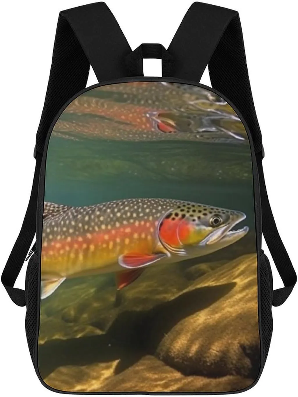 Brook Trout Fly Fishing Laptop Backpack 17 Inch for Women Men Travel Backpacks for Women Men Laptop Bag Fashion Casual Daypack