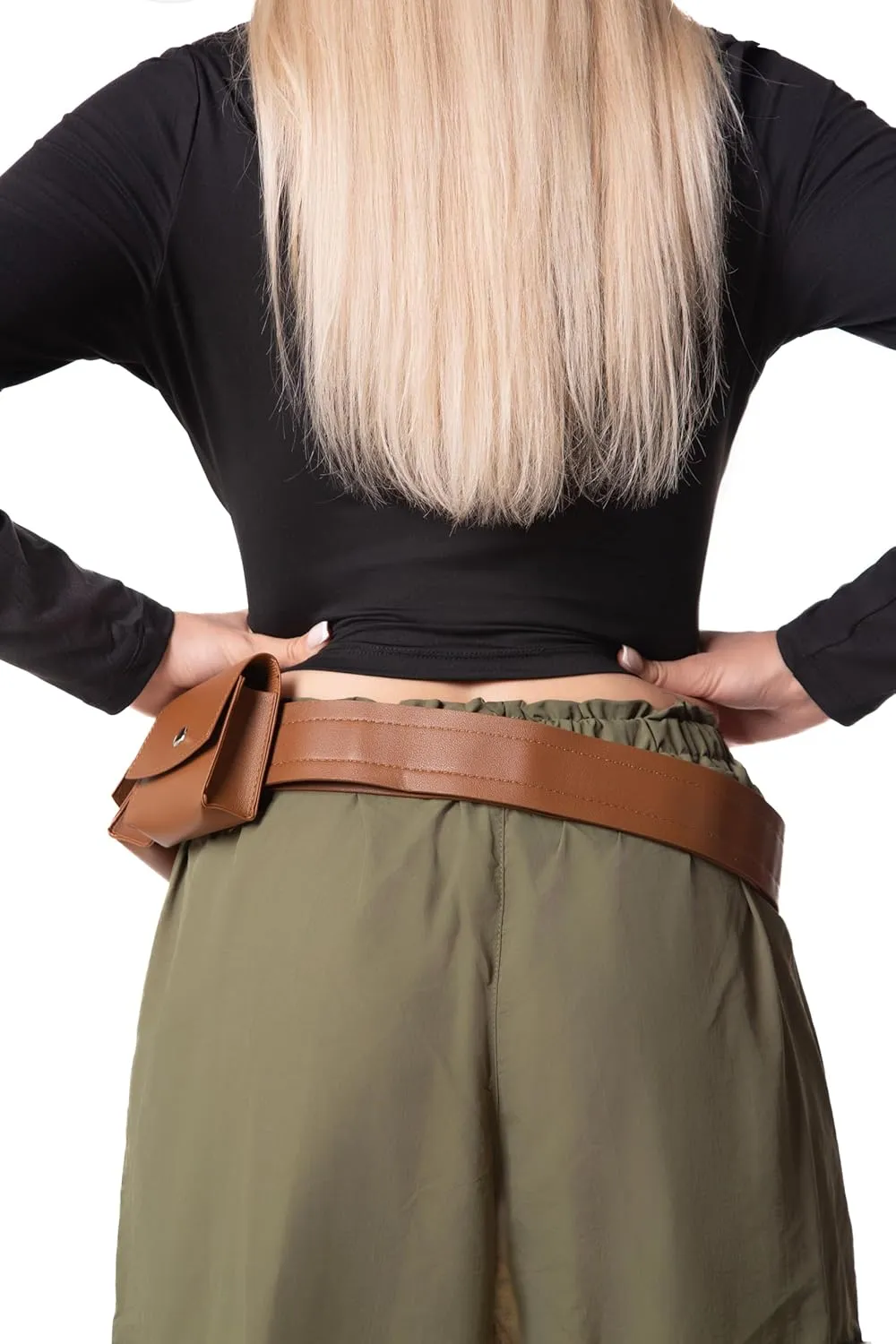 Brown Utility Belt Costume Bag Adjustable Women Mens Adult Accessories Pockets for Halloween Cosplay