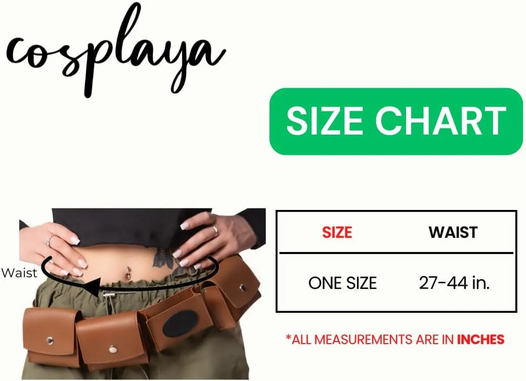Brown Utility Belt Costume Bag Adjustable Women Mens Adult Accessories Pockets for Halloween Cosplay