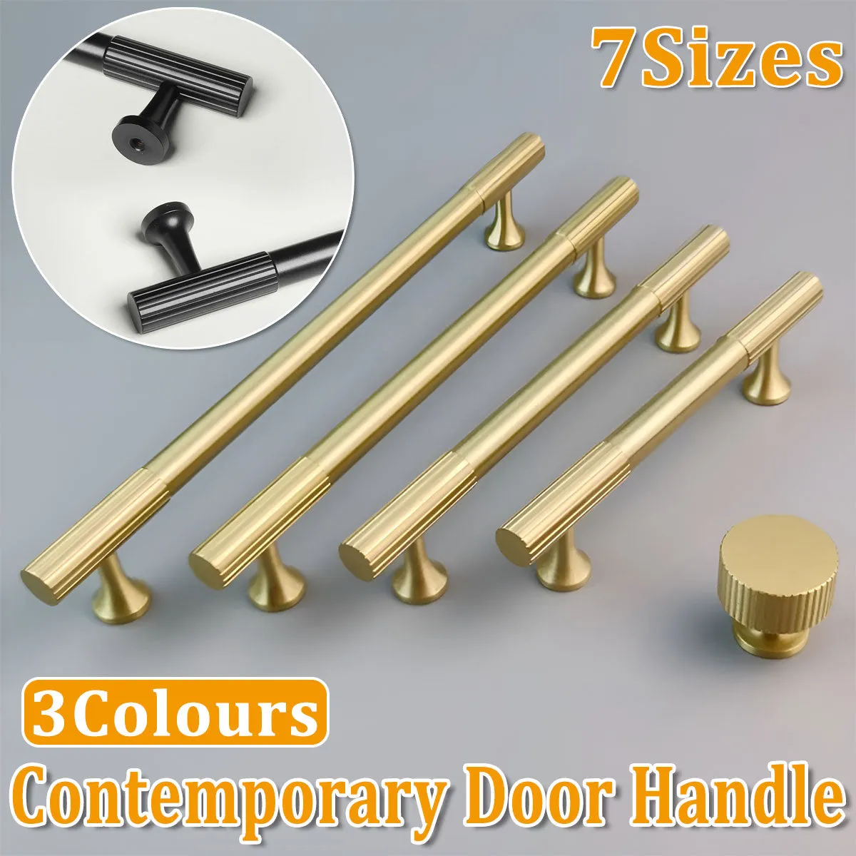 Brushed Brass Cabinet Door Handles Drawer Handles