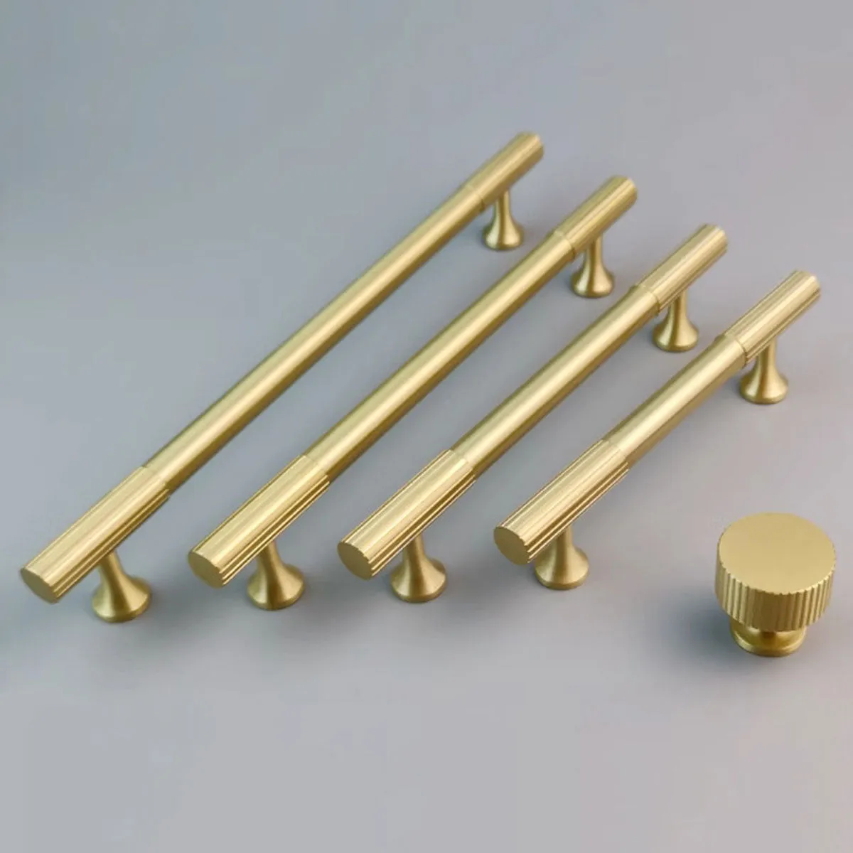 Brushed Brass Cabinet Door Handles Drawer Handles