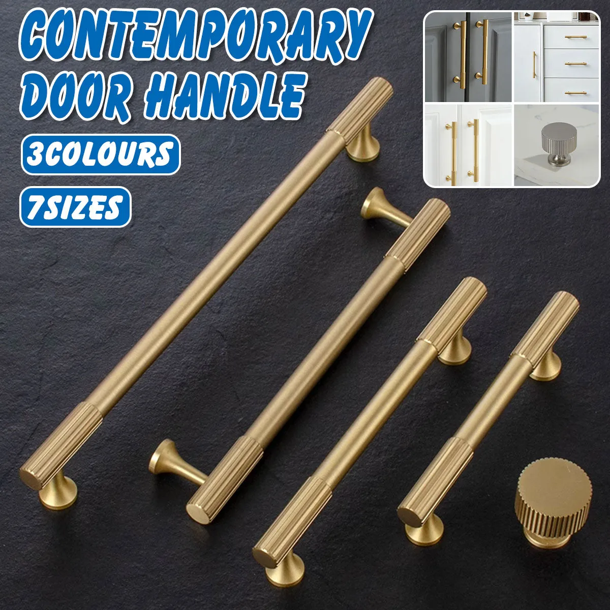Brushed Brass Cabinet Door Handles Drawer Handles