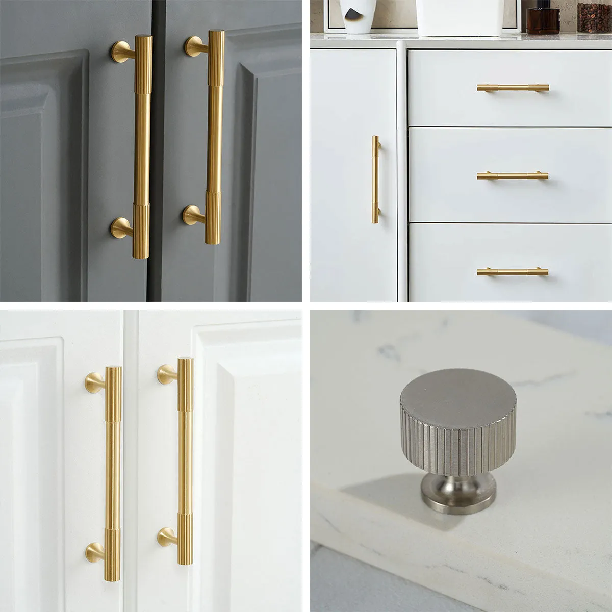 Brushed Brass Cabinet Door Handles Drawer Handles