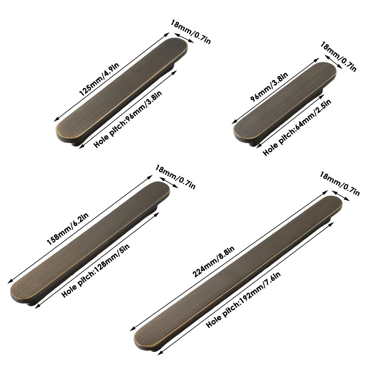 Brushed Brass Cabinet Handles | Slim Modern Drawer Pulls